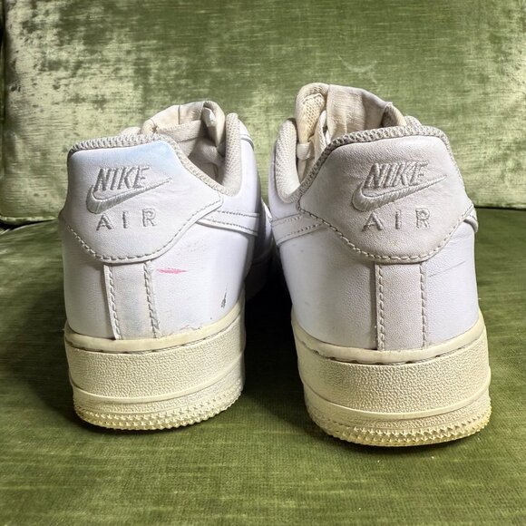 Nike Air Force 1 Low White Leather Sneakers Womens Size 8 - Picture 5 of 9